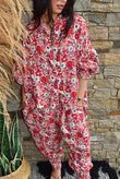 Daughter Of Ibiza Lovechild Balloon Sleeve Shirt Scarlet & Rose 